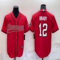 Nike Tampa Bay Buccaneers #12 Tom Brady red baseball jerseys Joint name-BD