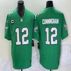 Nike Philadelphia Eagles #12 Randall Cunningham green throwback Color Rush Limited Jersey C patch-BD