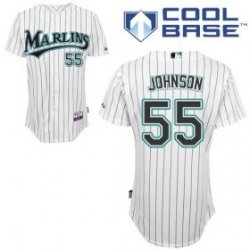 Florida Marlins #55 JOHNSON white MLB Jerseys