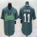 Nike Philadelphia Eagles #11 Carson A.J. Brown green baseball jerseys Joint name-BD