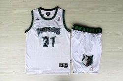 Minnesota Timberwolves 21 Kevin Garnett white nab suit