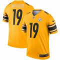 Nike Steelers #19 Smith-Schuster Yellow NFL Jersey Inverted version