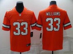 Nike Broncos #33 Javonte Williams orange Color Rush Limited Jersey 01