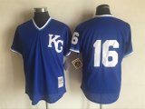 Kansas City Royals 16 Bo Jackson throwback blue baseball jerseys