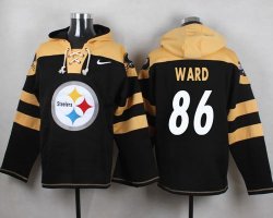 Custom Pittsburgh Steelers #86 Ward black yellow nfl Hooded Sweatshirt