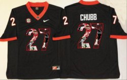 Georgia Bulldogs #27 Nick Chubb black fashion college football jersey