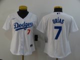 Custom Nike Los Angeles Dodgers #7 Julio Urias white Women majestic baseball jerseys