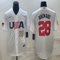 2023 World Cup #28 Arenado white USA majestic baseball jerseys 02