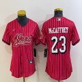 Youth Nike San Francisco 49ers #23 Christian McCaffrey red baseball jerseys Joint name-BD