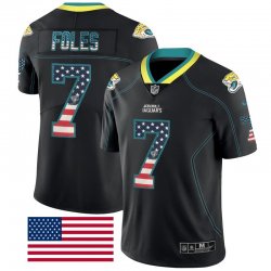 Jacksonville Jaguars #7 Nick Foles Black USA Flag Nike Color Rush Limited Jersey