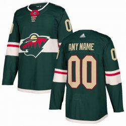 Custom Adidas Minnesota Wild green hockey jersey