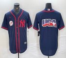 Nike New York Yankees blank blue MLB baseball Jersey Joint name big logo -BD 35