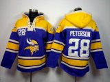 Minnesota Vikings #28 Adrian Peterson purple yellow nfl Hooded Sweatshirt