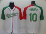 Nike Los Angeles Dodgers #10 Justin Turner white red green Majestic Baseball Jerseys