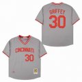 cleveland indians #30 Ken Griffey gray throwback baseball jerseys