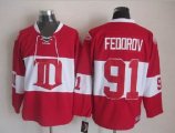 Detroit Red Wings #91 Sergei Fedorov red Throwback CCM nhl Jersey