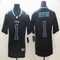 Nike Panthers #1 Cam Newton black fashion Color Rush Limited Jersey 02