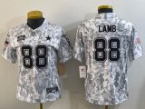 Women Dallas Cowboys 88# CeeDee Lamb Nike Arctic Camo 2024 Salute to Service Limited Jersey