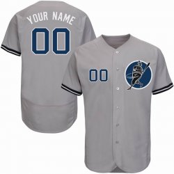 Custom New York Yankees gray Flexbase baseball jerseys