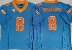 Tennessee Volunteers #8 Nico Iamaleava Blue college football jerseys