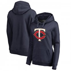 Minnesota Twins Women\'s Plus Sizes Primary Logo Pullover Hoodie - Navy