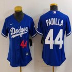 Women Nike Los Angeles Dodgers#44 Padilla blue majestic baseball Jersey-BD 01