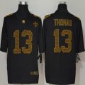 Custom Nike Saints #13 Micheal Thomas Black Color Rush Limited Jerseys Flocking Leopard-WL