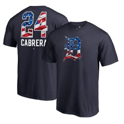 Men\'s Detroit Tigers Miguel Cabrera Fanatics Branded Navy 2018 Memorial Day Banner Wave Player T-Shirt