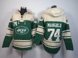 New York Jets Nick Mangold #74 green beige nfl Hooded Sweatshirt