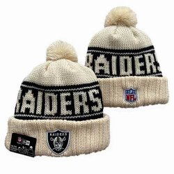 2024 Oakland Raiders beige black NFL Sports Cuffed Knit Hats