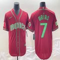 2023 World Cup Mexico #7 Julio Urias red majestic baseball jerseys 46