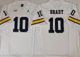 Michigan Wolverines #10 Tom Brady white college football jerseys