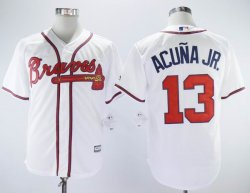 Atlanta Braves #13 Ronald Acuna Jr. white majestic Mlb baseball Jersey-sg