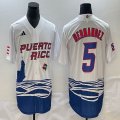 Puerto Rico Baseball #5 Enrique Hernandez White 2023 World Baseball Classic Replica Player Jersey 06