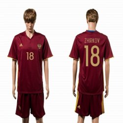 2015-2016 Russia national team ZHIRKOV #18 red soccer jersey home