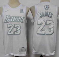 Los Angeles Lakers #23 LeBron James white NBA basketball jerseys