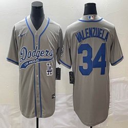 Nike Los Angeles Dodgers #34 Fernando Valenzuela gray majestic baseball Jerseys Joint name -BD 02