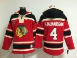 Chicago Blackhawks Niklas Hjalmarsson 4# Red NHL Hooded Sweatshirt