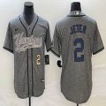 Nike New York Yankees #2 Derek Jeter Hemp grey majestic baseball Jersey Joint name 02