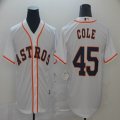 Houston Astros #45 Gerrit Cole white majestic baseball jerseys