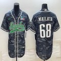 2023 Super Bowl Philadelphia Eagles #68 Jordan Mailata gray camo baseball jerseys Joint name-BD