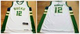 Milwaukee Bucks #12 Jabari Parker white Adidas basketball Jersey