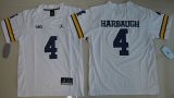 Youth Jordan Brand Michigan Wolverines Jim Harbaugh 4 College Football Limited Jersey - White