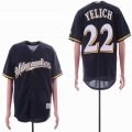 Milwaukee Brewers #22 Christian Yelich Dark Blue majestic mlb baseball jerseys