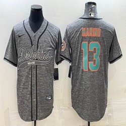 Nike Miami Dolphins #13 Dan Marino gary baseball jerseys Joint name-BD