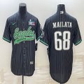 2023 Super Bowl Philadelphia Eagles #68 Jordan Mailata black baseball jerseys Joint name-BD