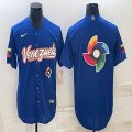 Majestic Venezuela Baseball blank blue 2023 World Baseball Classic Replica Player Jersey 06