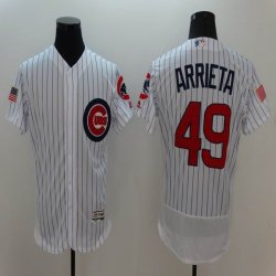 2016 Chicago Cubs #49 Jake Arrieta white Flexbase Authentic Collection Jersey(1)