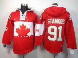 2014 NHL Canada team STAMKSO 91 red NHL Hooded Sweatshirt