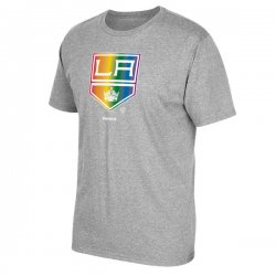 Men\'s Los Angeles Kings Reebok Gray Rainbow Pride T-Shirt